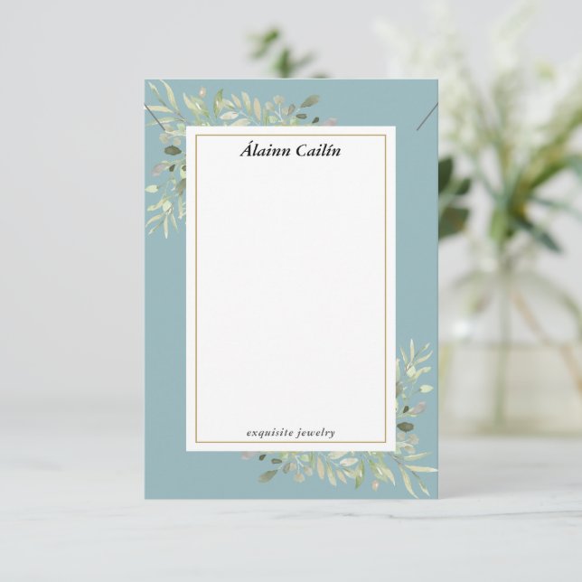 Greenery Necklace Jewellery Display Card (Standing Front)