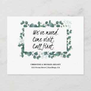 Greenery New Home Address Announcement Postcard