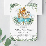 Greenery Noah's Ark Neutral Baptism Christening Invitation<br><div class="desc">Personalize this sweet gender neutral Noah's Ark baptism / christening invitation easily and quickly. Simply click the customize it further button to edit the texts,  change fonts and fonts colors. Featuring cute animals and watercolor eucalyptus greenery . Matching items available in store. (c) Somerset Fine Paperie</div>