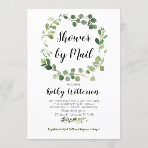 Greenery oh baby shower by mail invitation