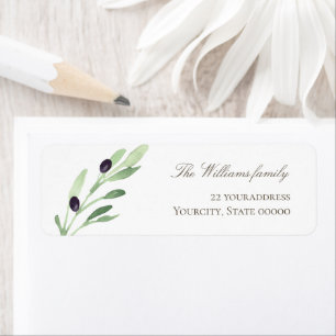 greenery olive branch label