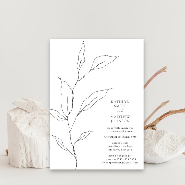 Greenery Olive Leaf Branch Rehearsal Dinner Invitation (Creator Uploaded)
