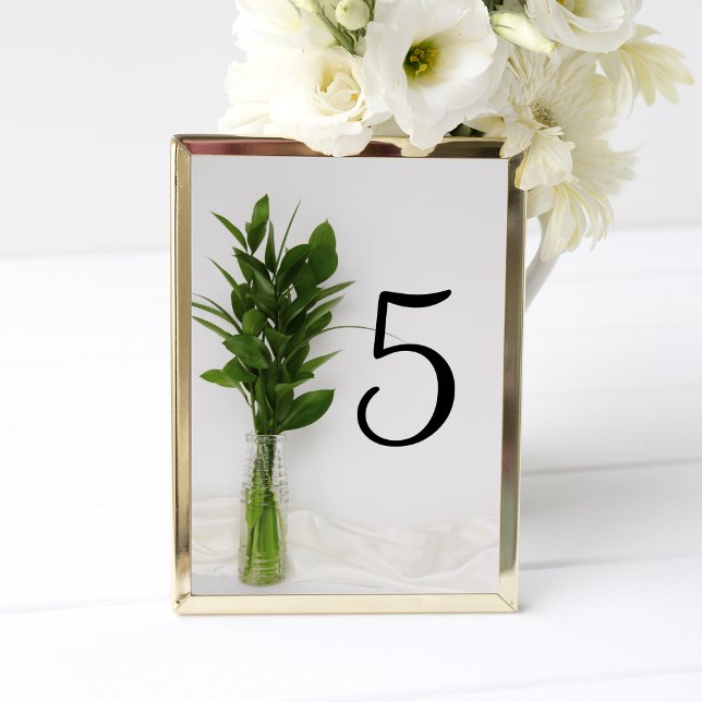 Greenery on White Wedding Table Number (Creator Uploaded)