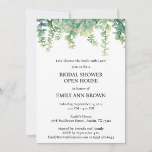 Greenery Open House Bridal Shower Invitation