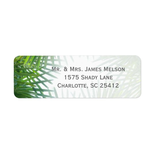Greenery Palm Fronds Return Address Return Address Label