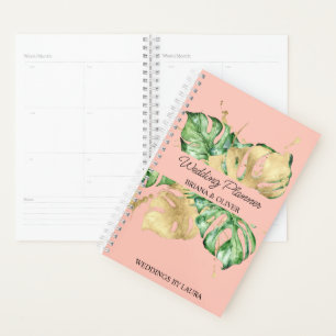 Greenery Palm Gold Tropical Peach Wedding Planner
