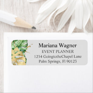 Greenery Palm Leaves Gold on Sand Business