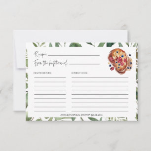 Greenery Pancake Pastry Bridal Shower Recipe Cards