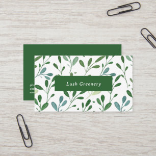 Greenery Pattern Modern Business Card
