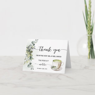 Greenery Perfect Matcha Thank You Card Folded
