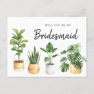 Greenery Philodendron Plants Will You Be My Holiday Postcard