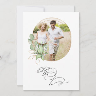 *~* Greenery PHOTO AR6 RSVP +  QR Wedding Invitati Invitation