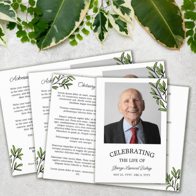 Greenery Photo Celebration of Life Funeral (Creator Uploaded)