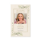 Greenery Photo Funeral Memorial Prayer Cards