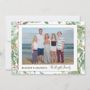 Greenery Photo Holiday Card