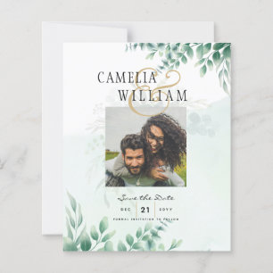 Greenery PHOTO SAVE THE DATES Eucalyptus BUDGET