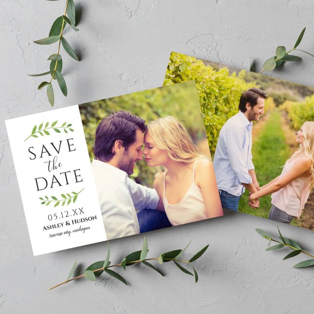 Greenery Photo Wedding Save the Date (Creator Uploaded)