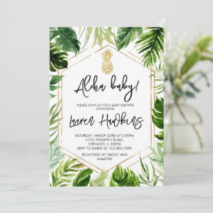 Greenery Pineapple Baby Shower Invitation