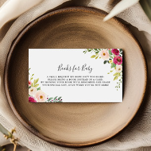 Greenery Pink Blush Baby Shower Book Request Enclosure Card