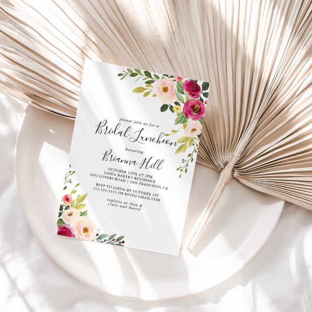 Greenery Pink Blush Bridal Luncheon Bridal Shower Invitation (Creator Uploaded)