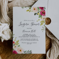 Greenery Pink Blush Floral Bridal Lingerie Shower