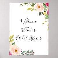 Greenery Pink Blush Floral Bridal Shower