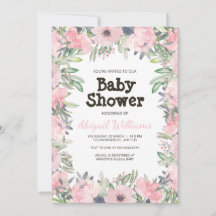 Greenery Pink Flower Baby Shower
