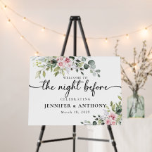Greenery Pink Rose The Night Before foam board