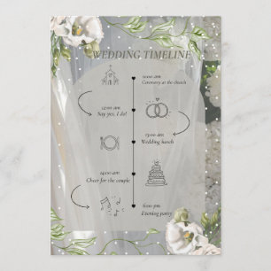 Greenery Polka Dot Wedding Timeline Card