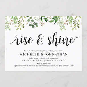 Greenery Post Wedding Brunch Elopement Reception Invitation