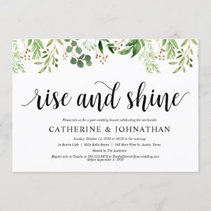 Greenery Post Wedding Brunch Elopement Reception Invitation