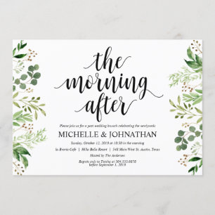Greenery Post Wedding Brunch Invitation Card