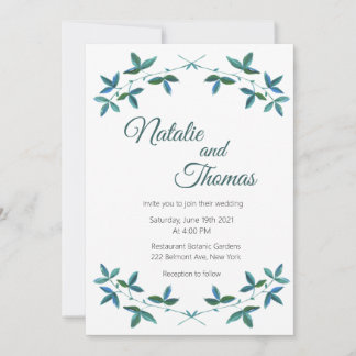 Greenery, Printable Wedding Invitation , Simple