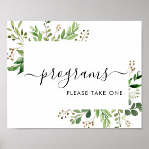 Greenery Programs Please Take One Sign