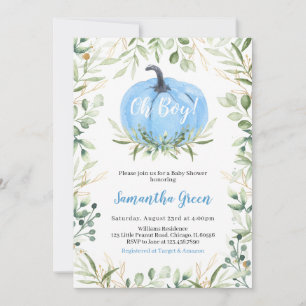 Greenery Pumpkin Baby Shower Invitation