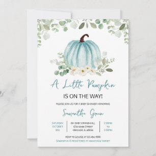 Greenery Pumpkin Baby Shower Invitation