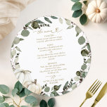Greenery Pumpkin Circle Wedding Menu Card<br><div class="desc">Create an elegant and timeless fall-themed wedding suite that effortlessly reflects your style with personalised details.</div>
