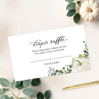 Greenery Pumpkin Fall Baby Shower Diaper Raffle
