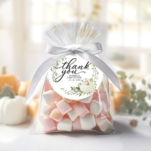 Greenery Pumpkin Fall Baby Shower Thank You Favour Tags