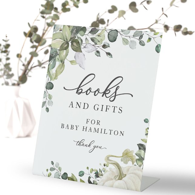 Greenery Pumpkin Fall Books for Baby Sign (Creator Uploaded)