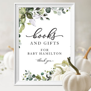 Greenery Pumpkin Fall Books for Baby Sign