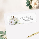 Greenery Pumpkin Fall Bridal Shower<br><div class="desc">Delicate watercolor greenery fall bridal shower address label. Easy to personalise with your details. Please get in touch with me via chat if you have questions about the artwork or need customisation. PLEASE NOTE: For assistance on orders,  shipping,  product information,  etc.,  contact Zazzle Customer Care directly.</div>