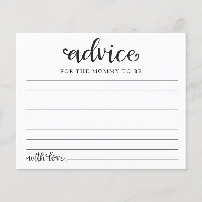 Greenery Pumpkin Fall Bridal Shower Advice Cards (Front)