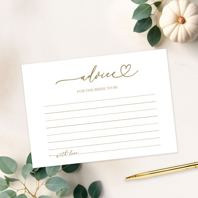 Greenery Pumpkin Fall Bridal Shower Advice Cards (Creator Uploaded)