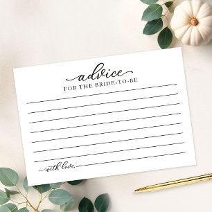 Greenery Pumpkin Fall Bridal Shower Advice Cards