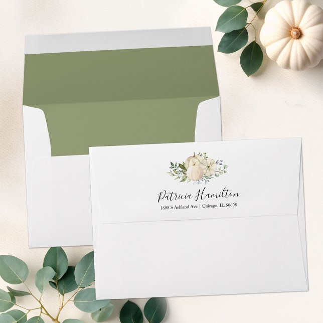 Greenery Pumpkin Fall Bridal Shower Envelope (Creator Uploaded)