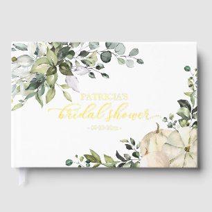 Greenery Pumpkin Fall Bridal Shower Guest Book