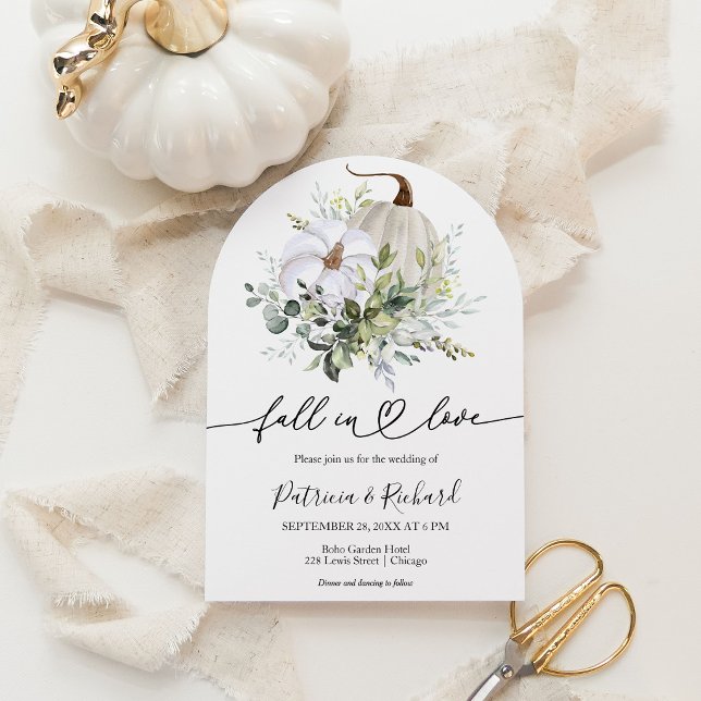 Greenery Pumpkin Fall Bridal Shower Invitation (Creator Uploaded)