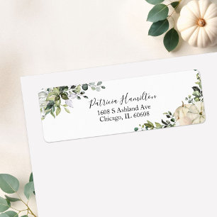 Greenery Pumpkin Fall Bridal Shower Label