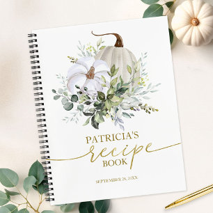 Greenery Pumpkin Fall Bridal Shower Recipe Book